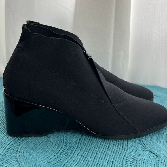 Aerosoles Women's Anini Wedge Elastic Slip-On Ankle Bootie Black Size 8.5 NWOT - Picture 3 of 6